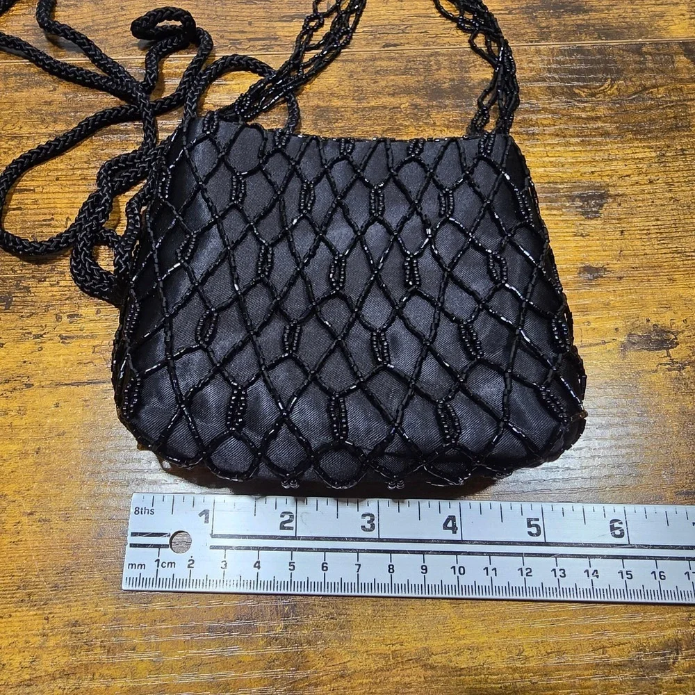 La Regale Black Beaded Clutch